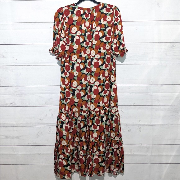Rails Floral Midi Dress - Red, Black, White - Picture 7 of 11